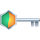 Green-Orange Hexagon Key